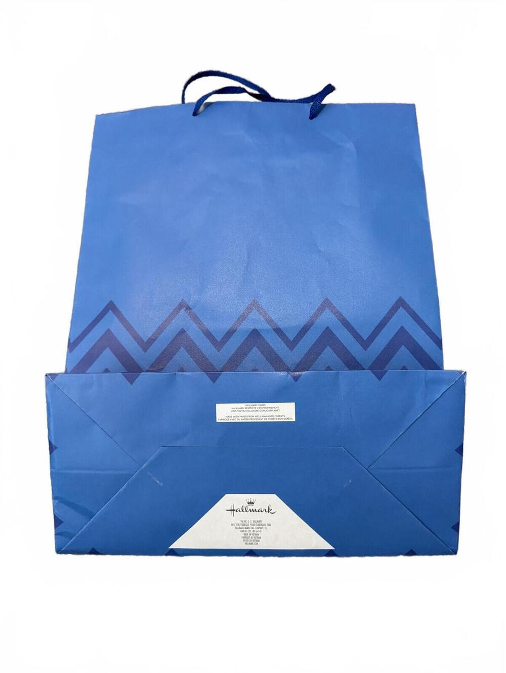 Hallmark Blue Gift Bag with Zigzag Design